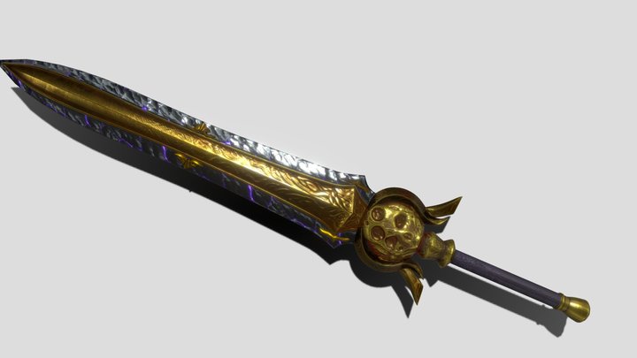 Golden demonic greatsword 3D Model
