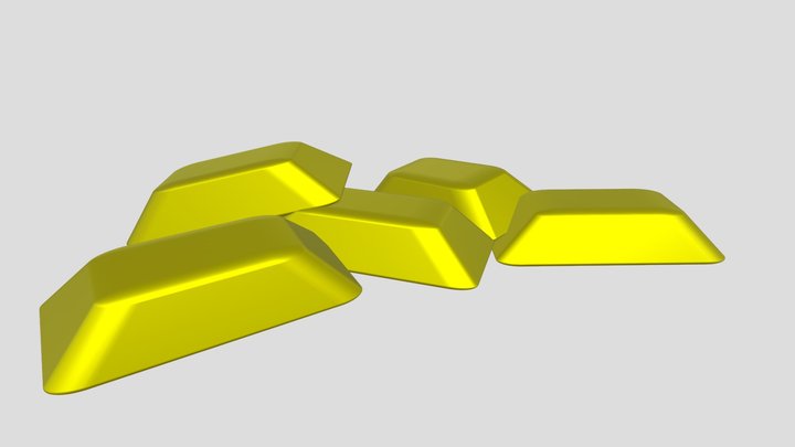 Gold Bars in Blender 3D Model