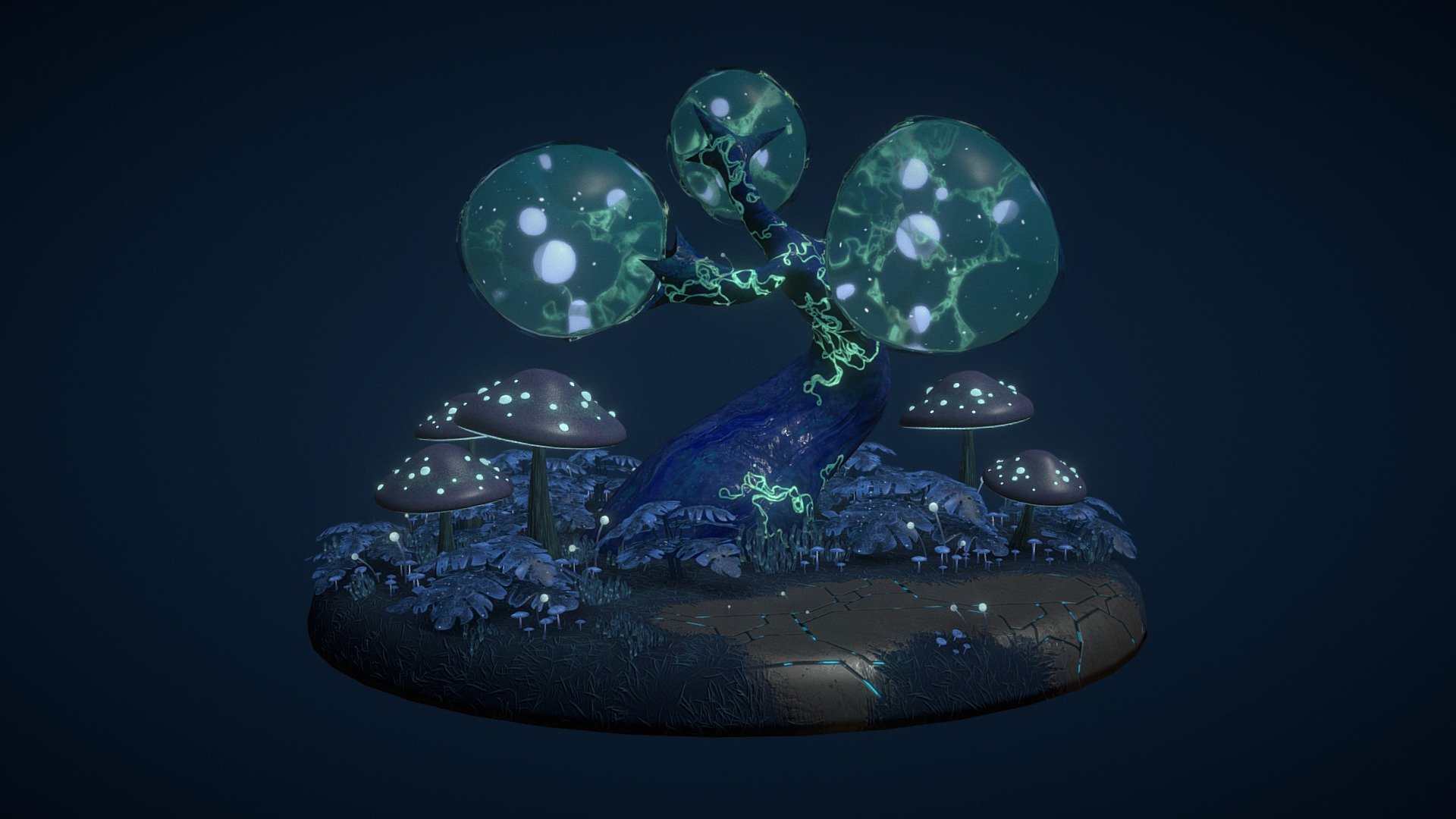 Alien Foliage Diorama - 3D model by icebell [8de3620] - Sketchfab