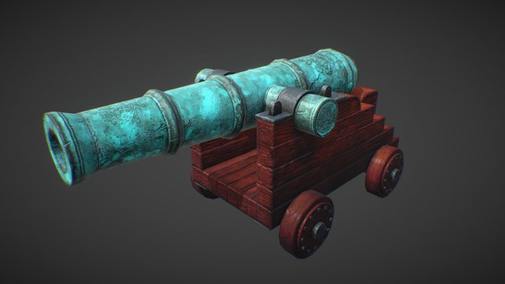 Cannon Finalized Texture 3D Model