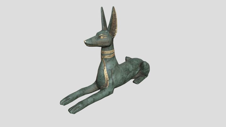 Egyptian Anubis Statue PBR 3D Model