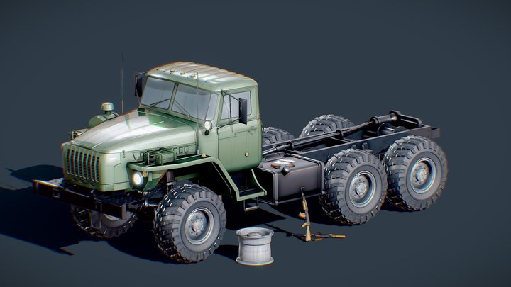 Russian Military Pack - Truck Ural 4320 (MOD A) 3D Model