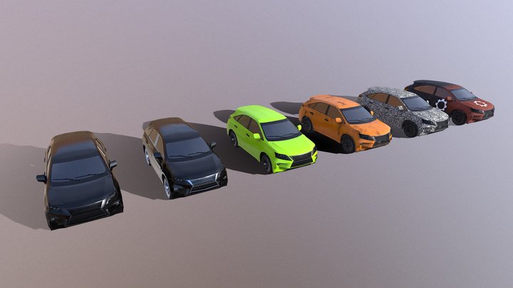 Low Poly Vehicle Mini Pack 5 3D Model