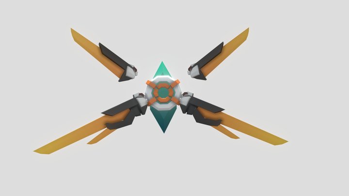 SciFi crystal bot 3D Model