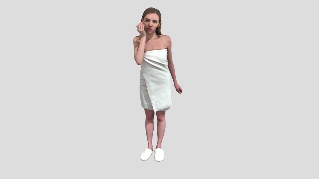 Girl Makes Up After Shower