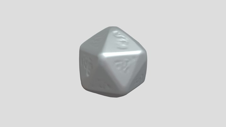 Illuminated twenty-sided die 3D Model