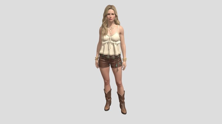 Boho Western Muse 3D Model