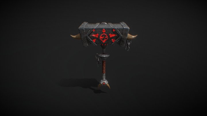 Fantasy Stylized Hammer 3D Model