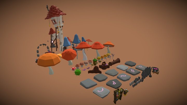 Magician's Land - Stylized low poly asset pack – Kostenloses 3D-Modell STL