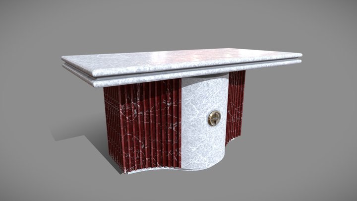 Oltar 2 Crveno Bijeli 3D Model