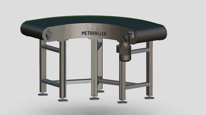 Curved Modular Belt Conveyor 3D Model
