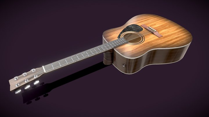 Lowpoly acoustic guitar - Generic Brandless 3D Model