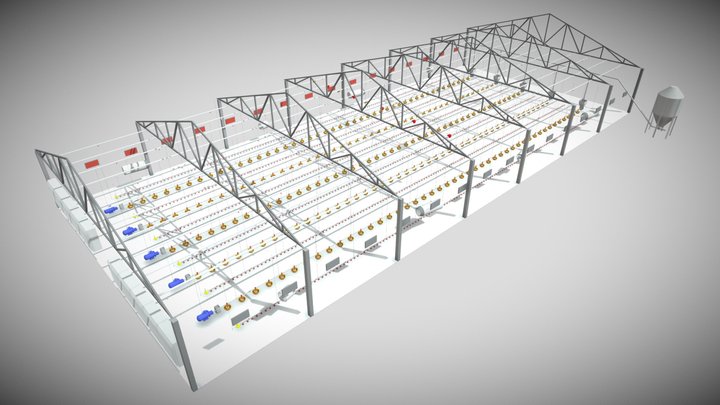 Птичник 18х40 3D Model