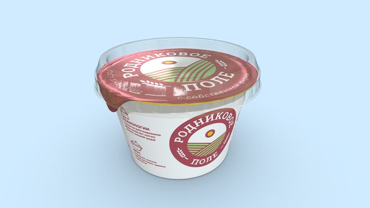 Plastic round container 180gr 3D Model