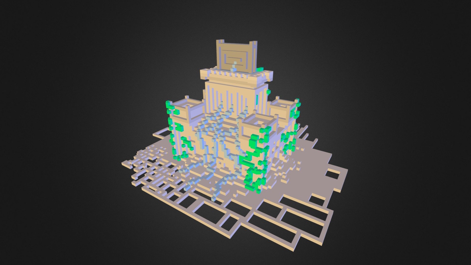 Water Temple (made with MagicaVoxel) — Sketchfab embed 3D viewer