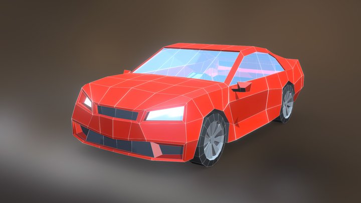 Low Poly Sports Car 3D Model