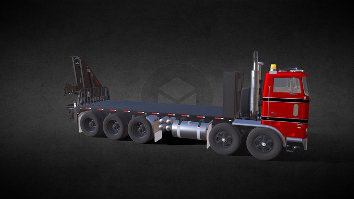 Peterbilt 352 crane 3D Model
