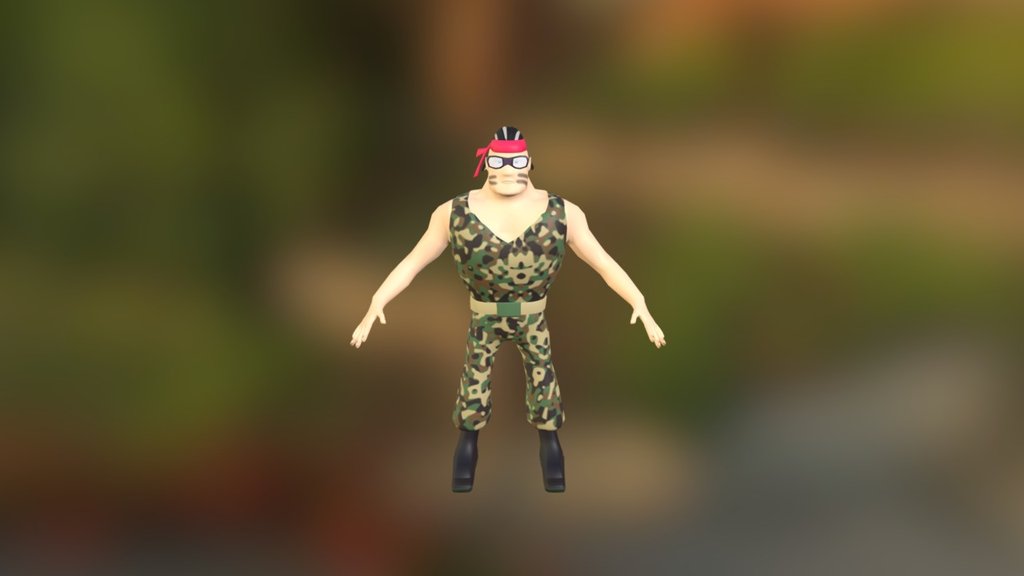 Commando low poly character