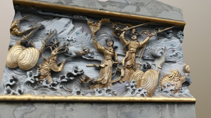 Chinese wall relief 3D Model