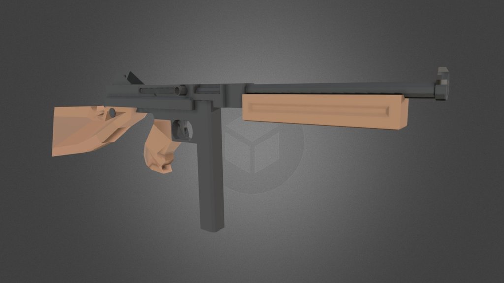 Low-Poly Thompson M1A1 - 3D model by JL Models (@JLModels) [8e035a3 ...