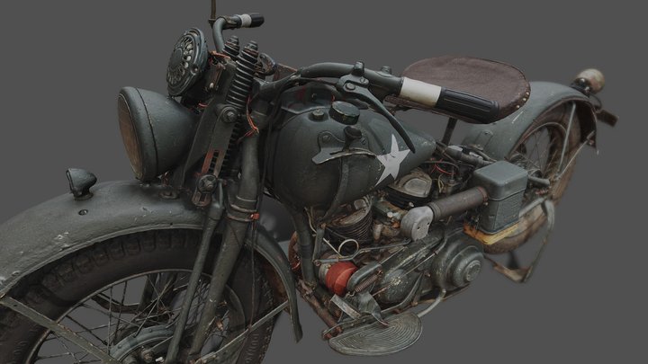 Harley Davidson WLA42 1942 3D Model