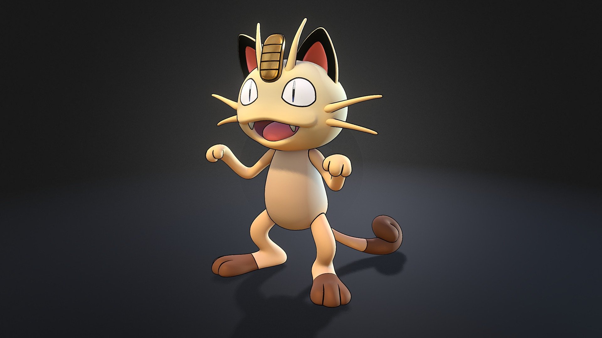Meowth Pokemon - 3D model by 3dlogicus.