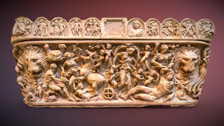 Marble sarcophagus: Myth of Selene and Endymion 3D Model