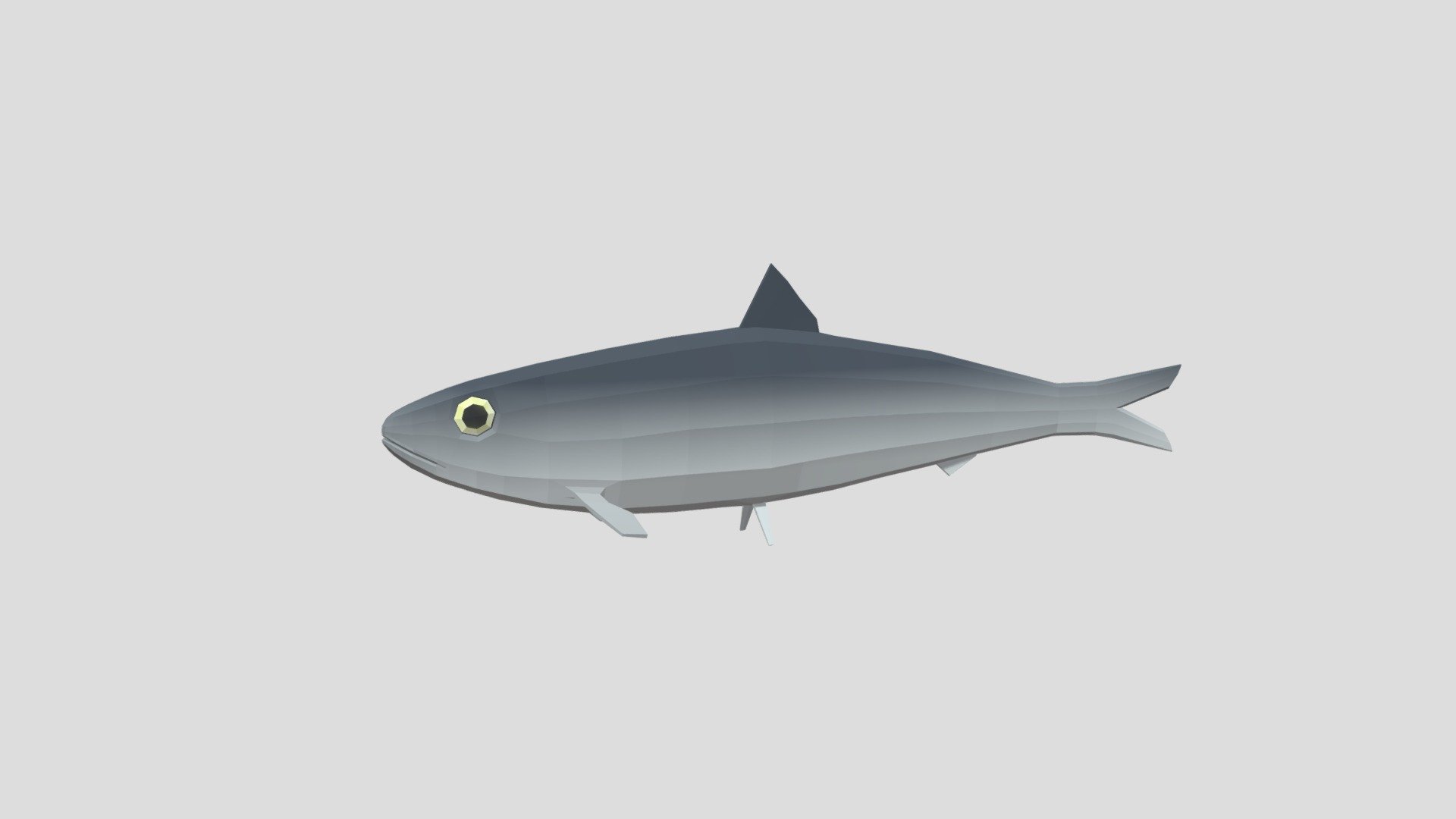 Low Poly Cartoon Animated Sardine Buy Royalty Free 3d Model By