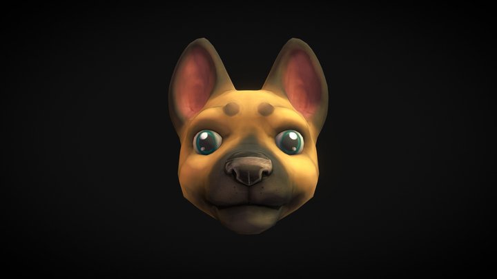 Head of a dog 3D Model