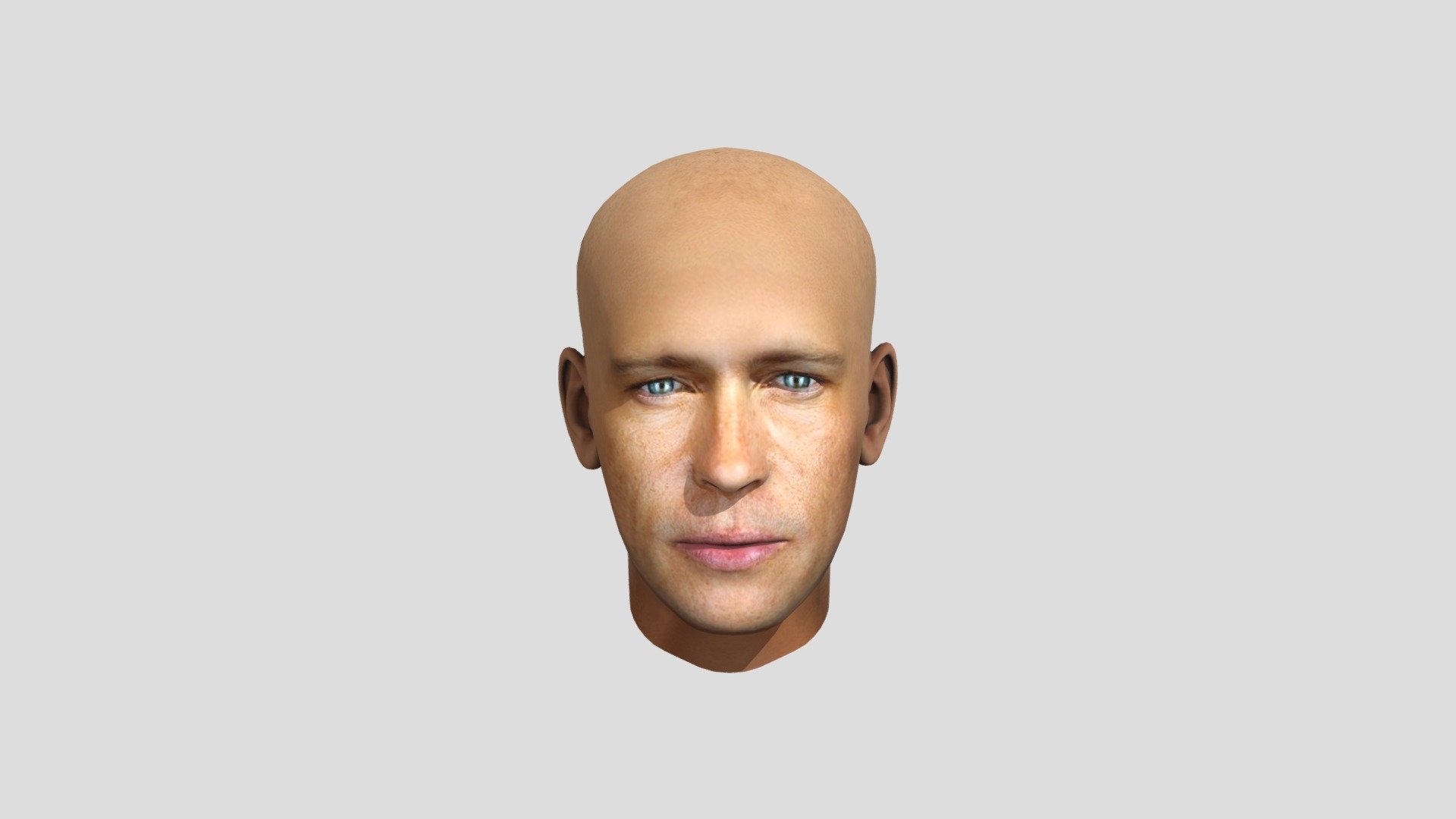 Realistic male face preview for facial animation and blendshape review