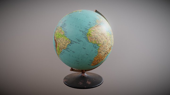 Globo terrestre antigo (vintage globus) 3D Model