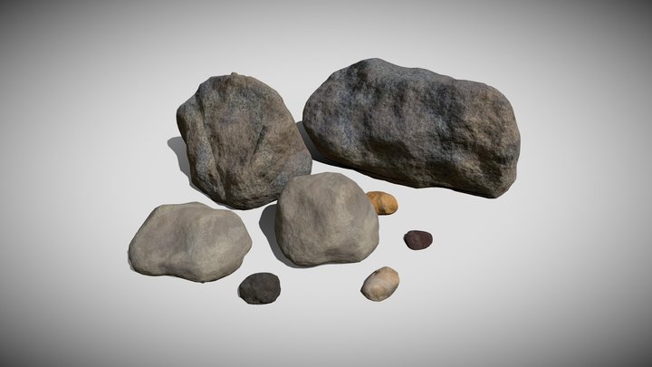 River Rocks 3D Model