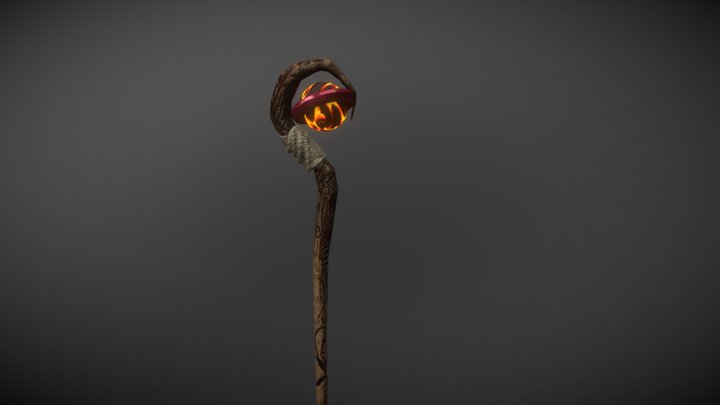 Starter Mage Staff 3D Model