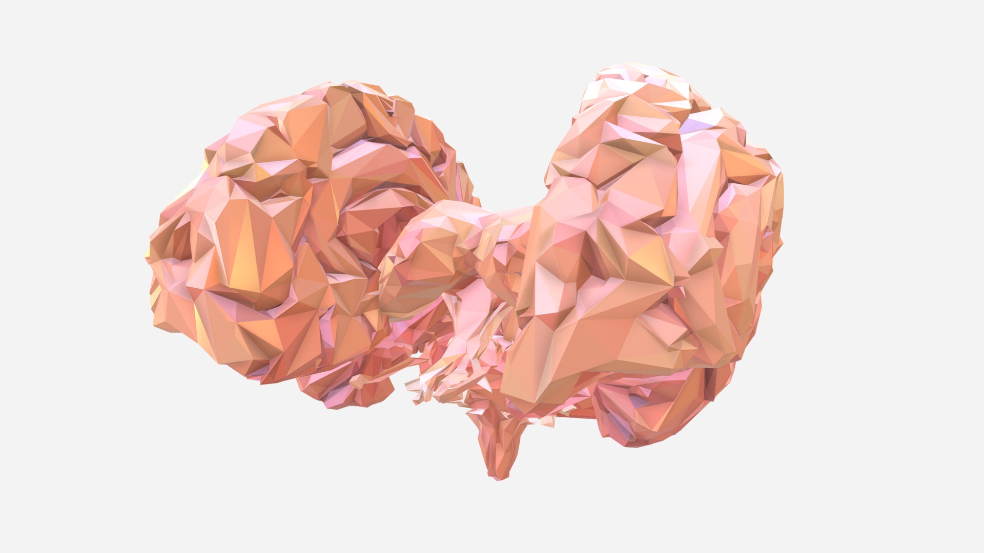 3D model Low Polygon Art Medical Brain Color 01 - This is a 3D model of the Low Polygon Art Medical Brain Color 01. The 3D model is about a group of pink objects.