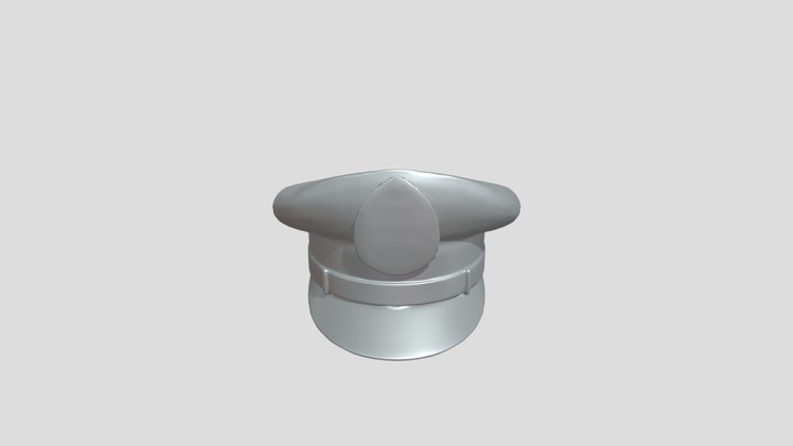 Naval officer's peaked cap with emblem 3D Model
