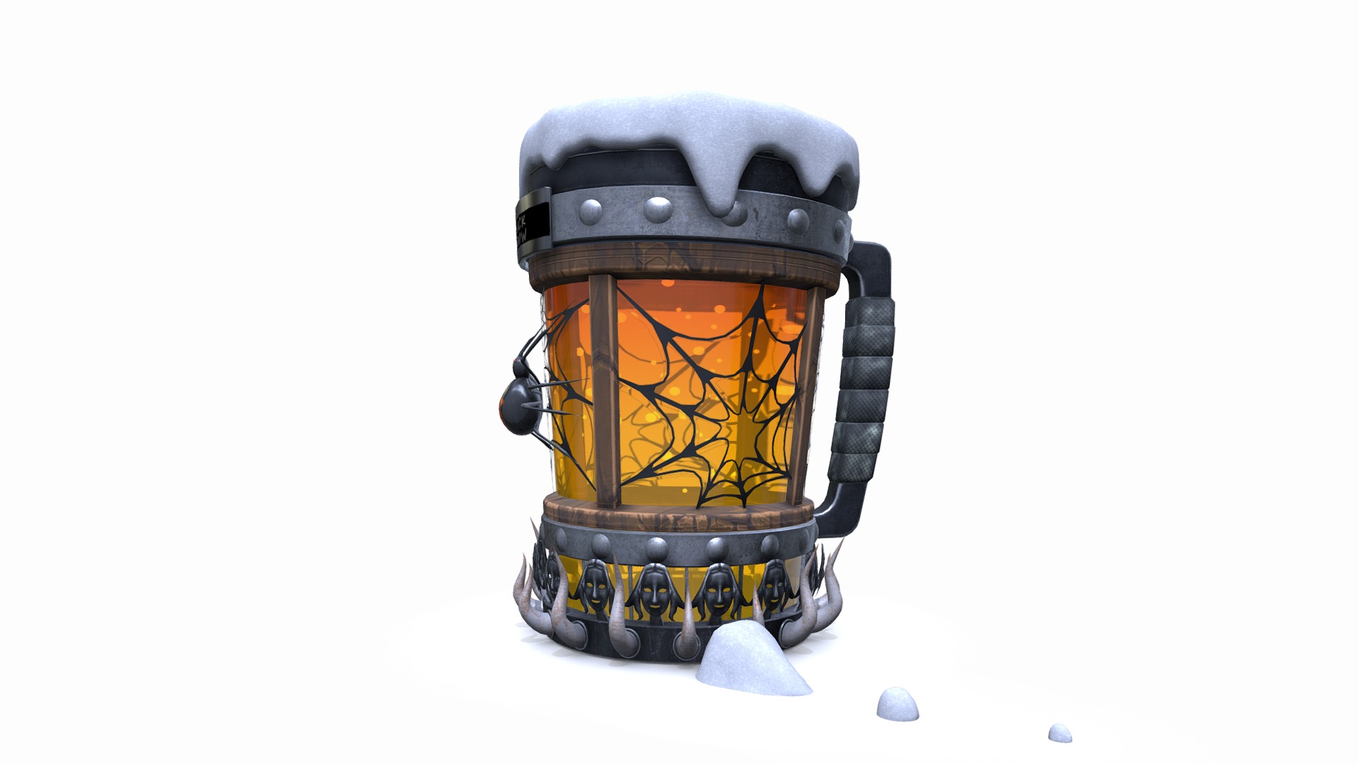 3D model Black Widow – The Killer Beer Mug - This is a 3D model of the Black Widow - The Killer Beer Mug. The 3D model is about a robot with a helmet.