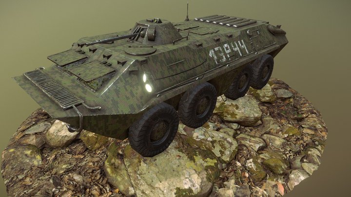 BTR70 ForrestCamo 3D Model
