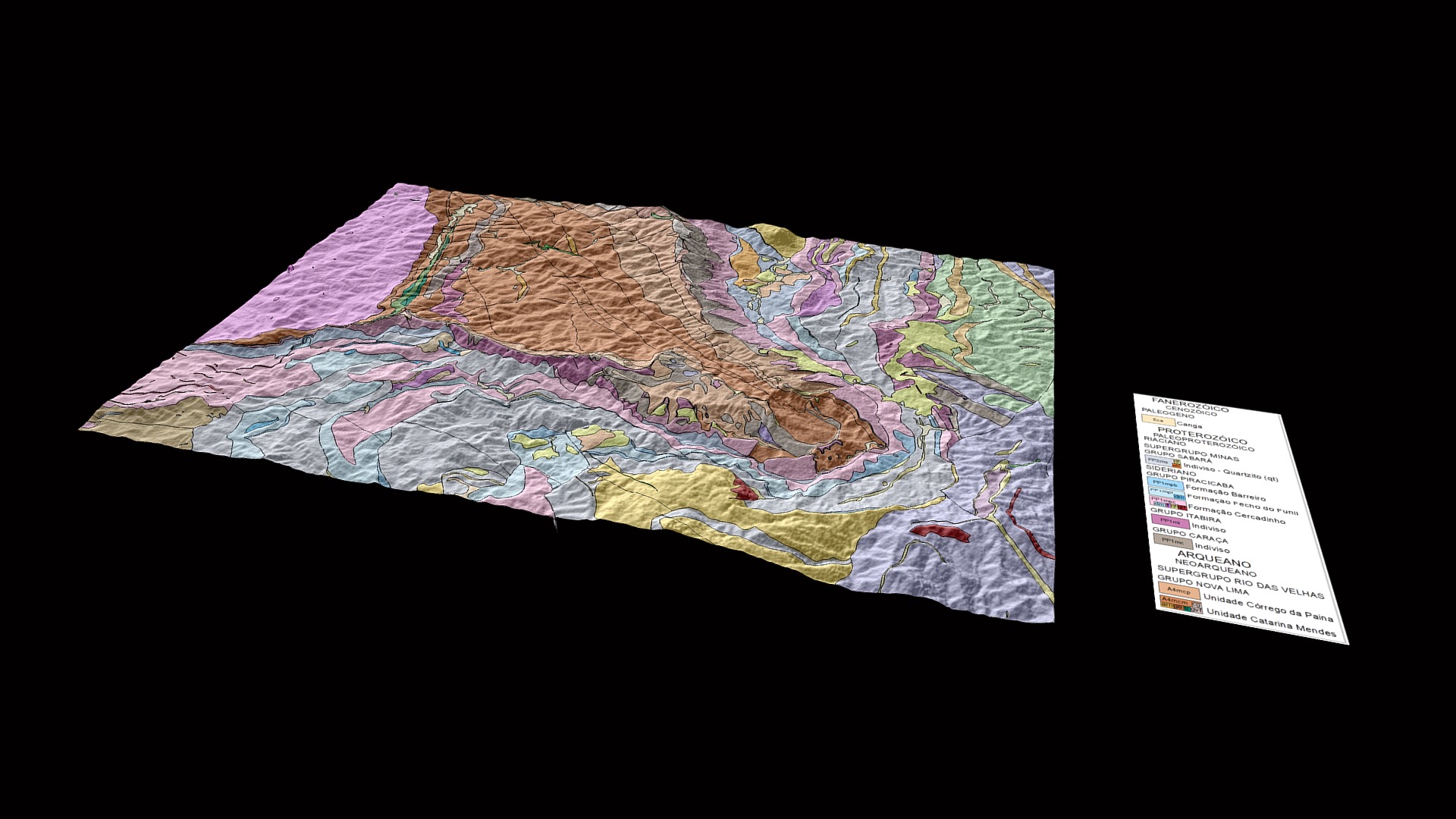 3D model Mapa Geológico do Anticlinal de Mariana - This is a 3D model of the Mapa Geológico do Anticlinal de Mariana. The 3D model is about map.