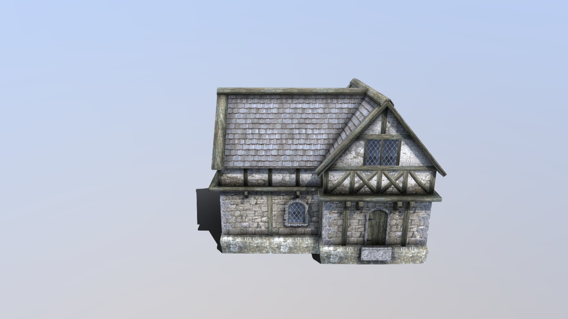 3D model BSR Tudor 05 - This is a 3D model of the BSR Tudor 05. The 3D model is about a small building with a tower.