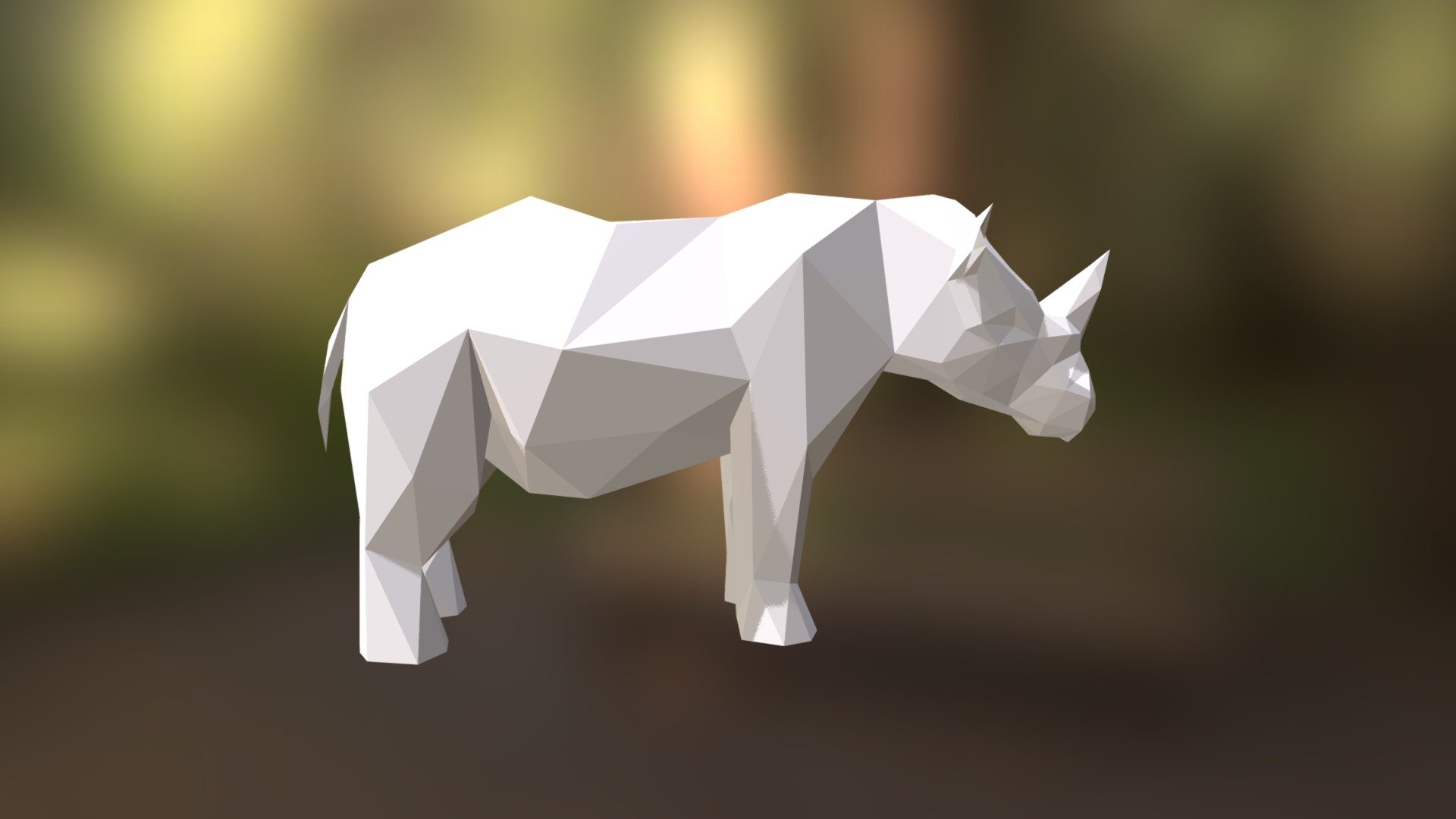 Rhino low poly model for 3D printing