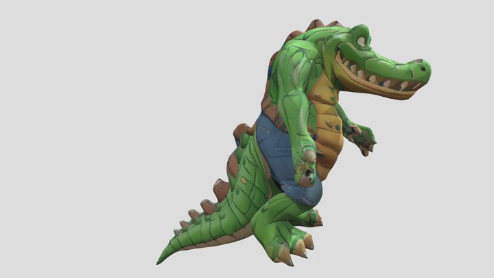 Crocodile dude (rigged & animated) 3D Model