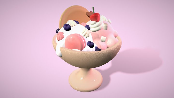 Ice Cream Cup - High Poly Model 3D Model