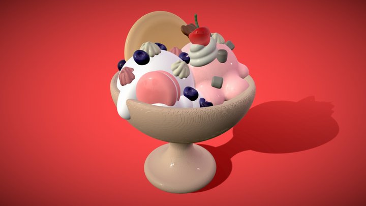 Ice Cream Cup - High Poly Model 3D Model