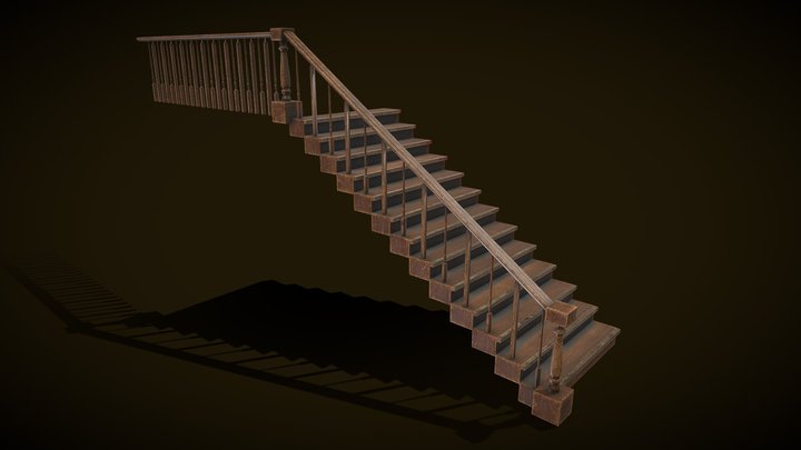 Wooden Stairs_5_MB – Gratis 3D-model STL