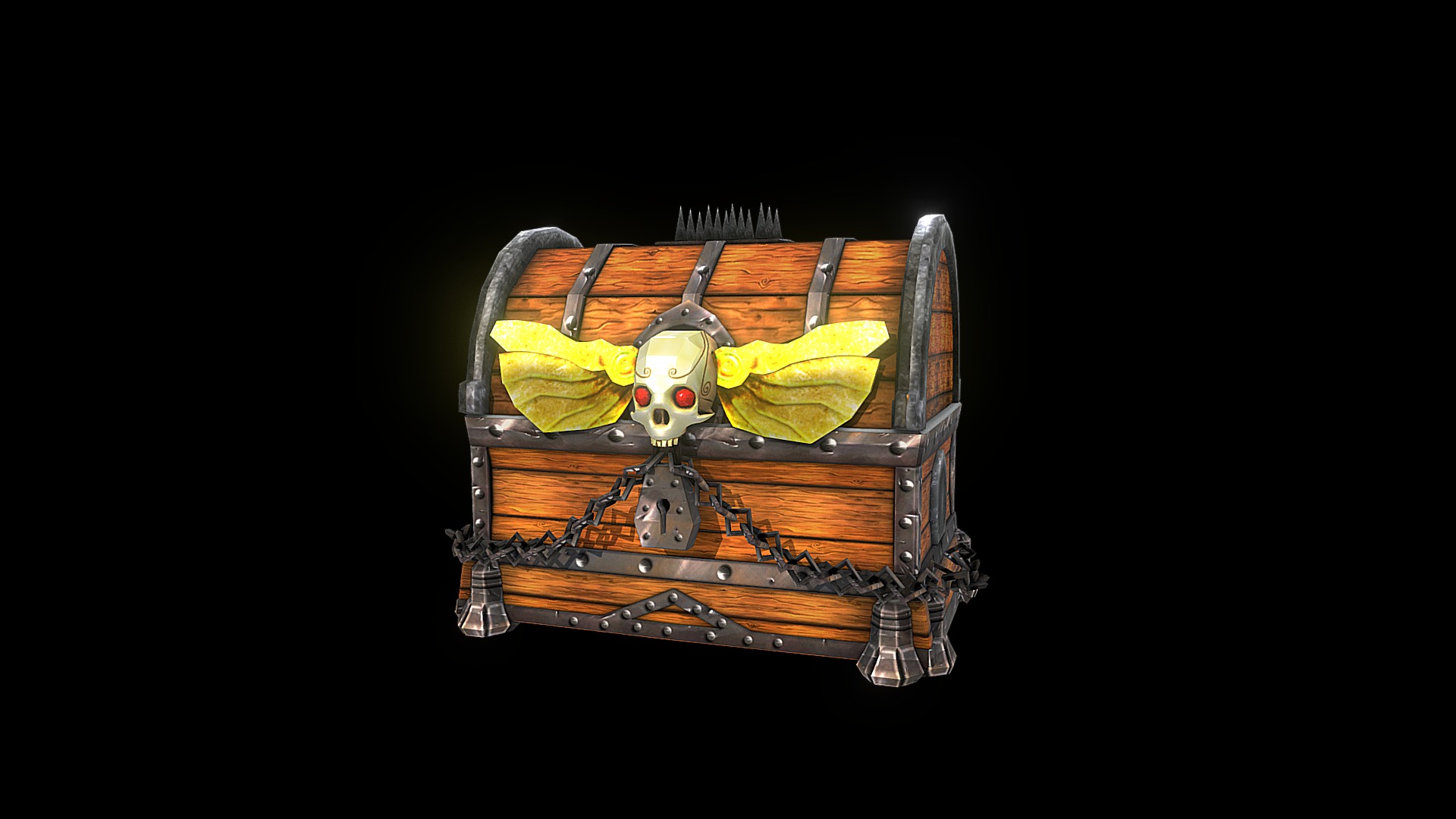 3D model Chest 02 - This is a 3D model of the Chest 02. The 3D model is about a wooden toy in a box.