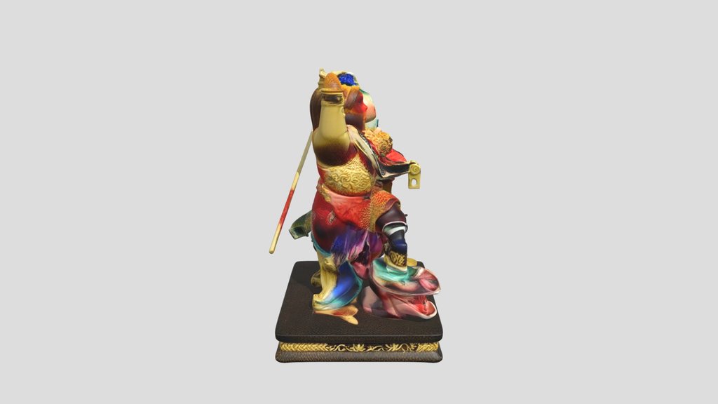 Colorful Deity Statue 3d Model