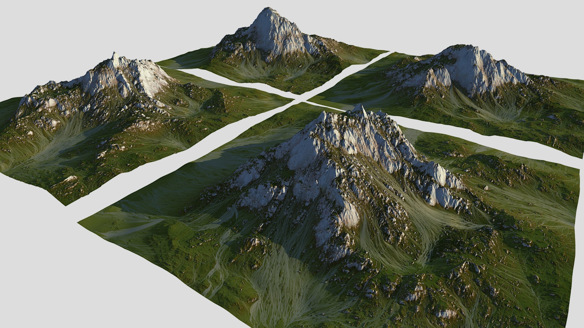 3D model Green Mountain Pack (World Machine) - This is a 3D model of the Green Mountain Pack (World Machine). The 3D model is about a river running through a valley.