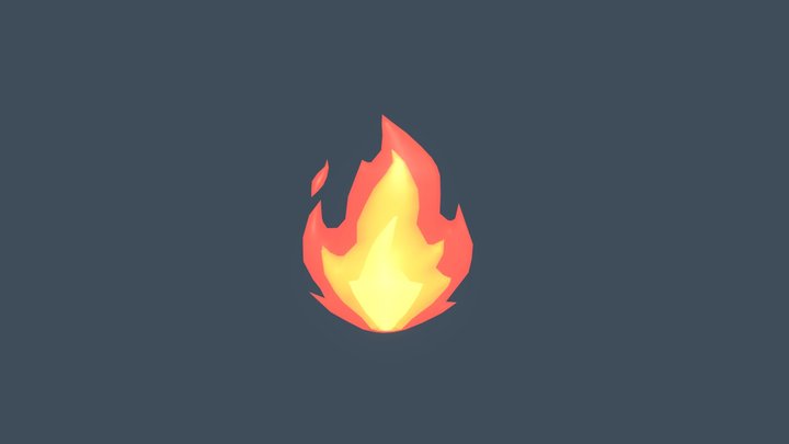 🔥 Fire emoji (Low poly) 3D Model