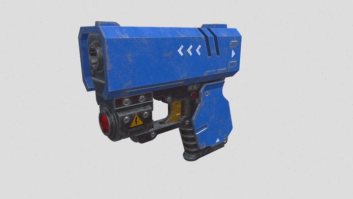 Compact gun Cyberpunk 3D Model