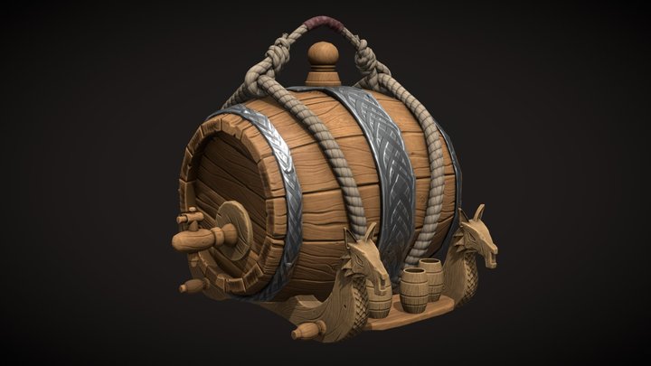 Stylized Keg 3D Model